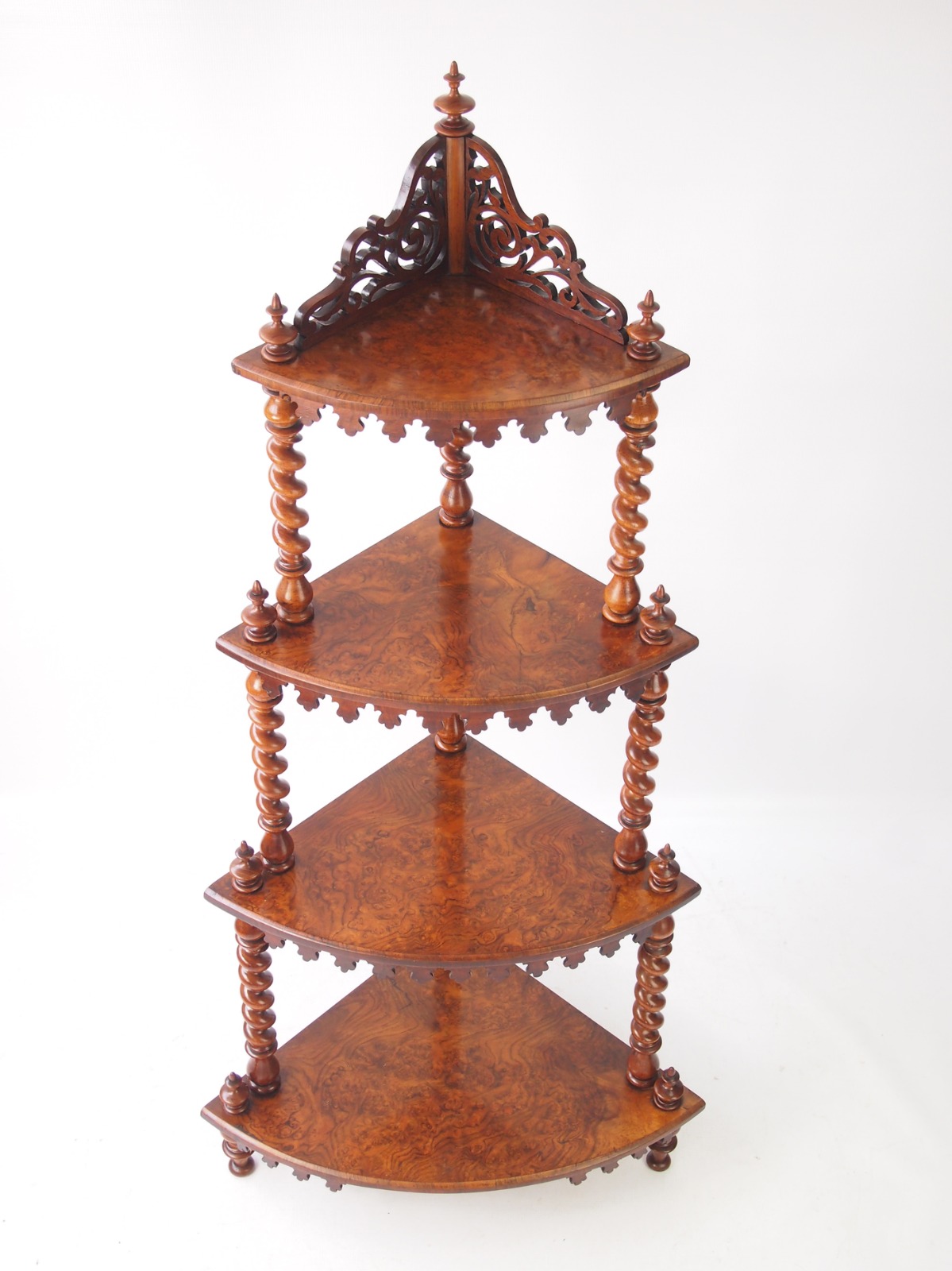 Antique Victorian Burr Walnut Corner Whatnot (1 of 1) Antique Victorian Burr Walnut Corner Whatnot (1 of 1)