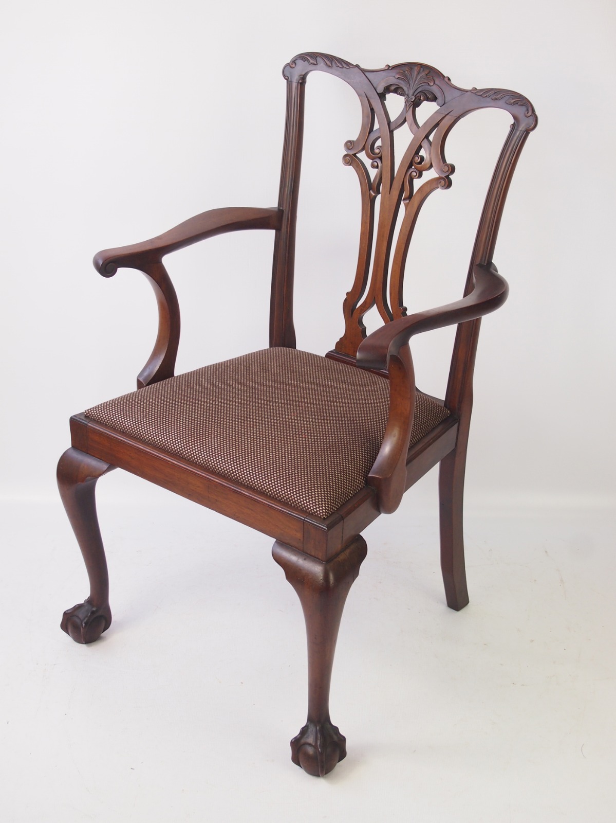 Antique Edwardian Mahogany Chippendale Desk Chair (1 of 1) Antique Edwardian Mahogany Chippendale Desk Chair (1 of 1)