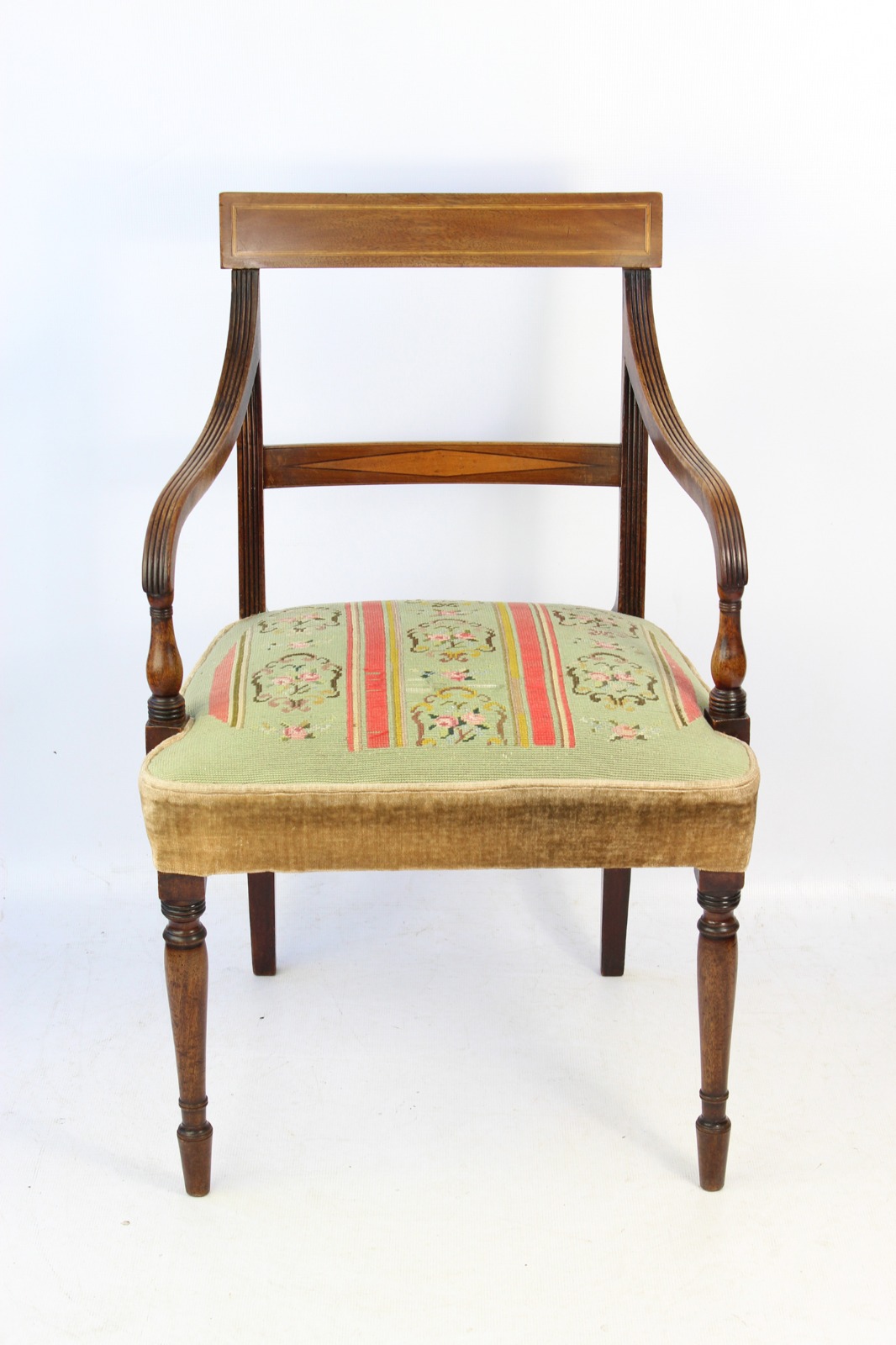 Antique Georgian Mahogany Open Armchair / Desk Chair (1 of 1) Antique Georgian Mahogany Open Armchair / Desk Chair (1 of 1)