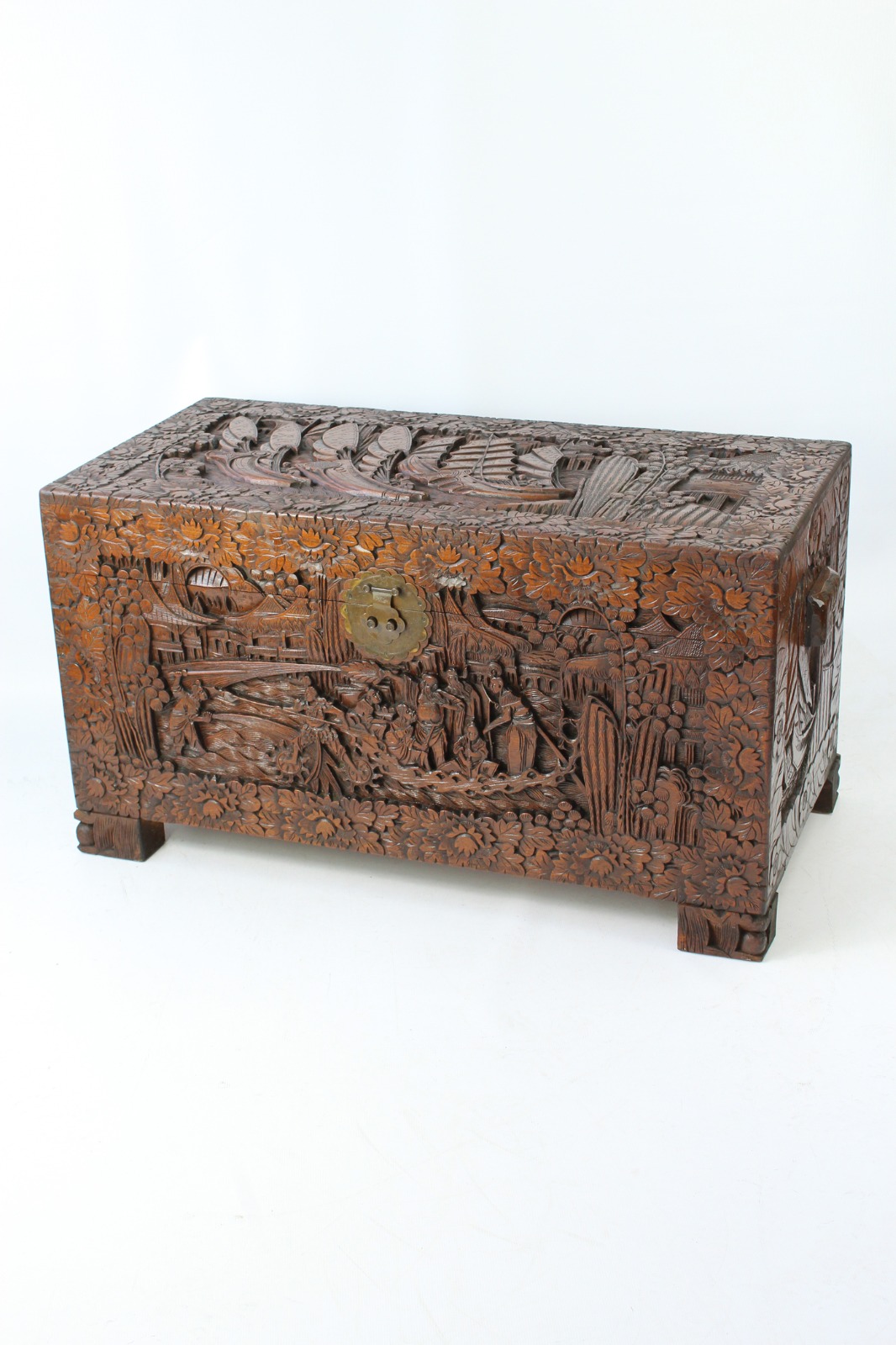 Carved Chinese Camphor Wood Chest / Coffee Table (1 of 1) Carved Chinese Camphor Wood Chest / Coffee Table (1 of 1)