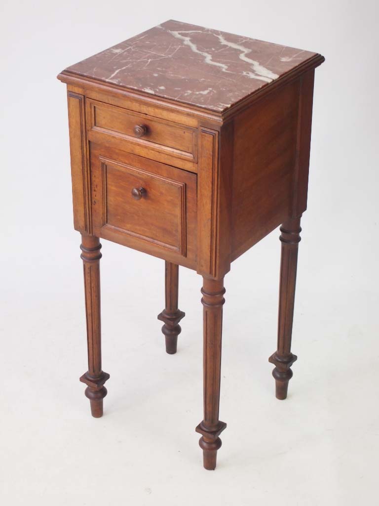 Antique French Bedside Cupboard with Marble Top (1 of 1) Antique French Bedside Cupboard with Marble Top (1 of 1)