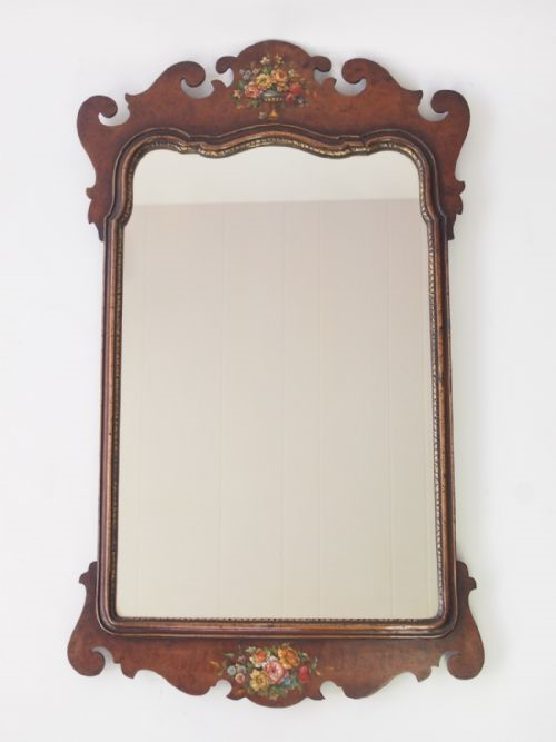 Antique Edwardian Floral Painted Fretwork Mirror c.1901 (1 of 1) Antique Edwardian Floral Painted Fretwork Mirror c.1901 (1 of 1)