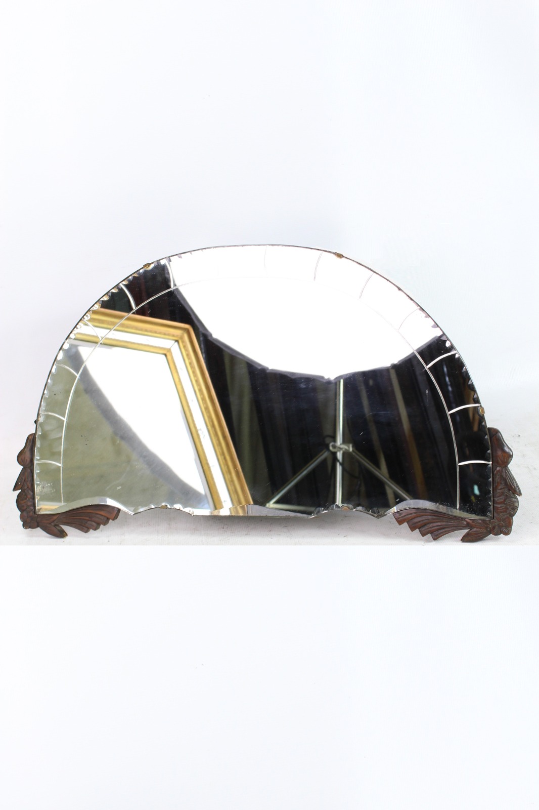 Small Art Deco Frameless Overmantle Mirror / Hall Mirror (1 of 13) Small Art Deco Frameless Overmantle Mirror / Hall Mirror (1 of 13)
