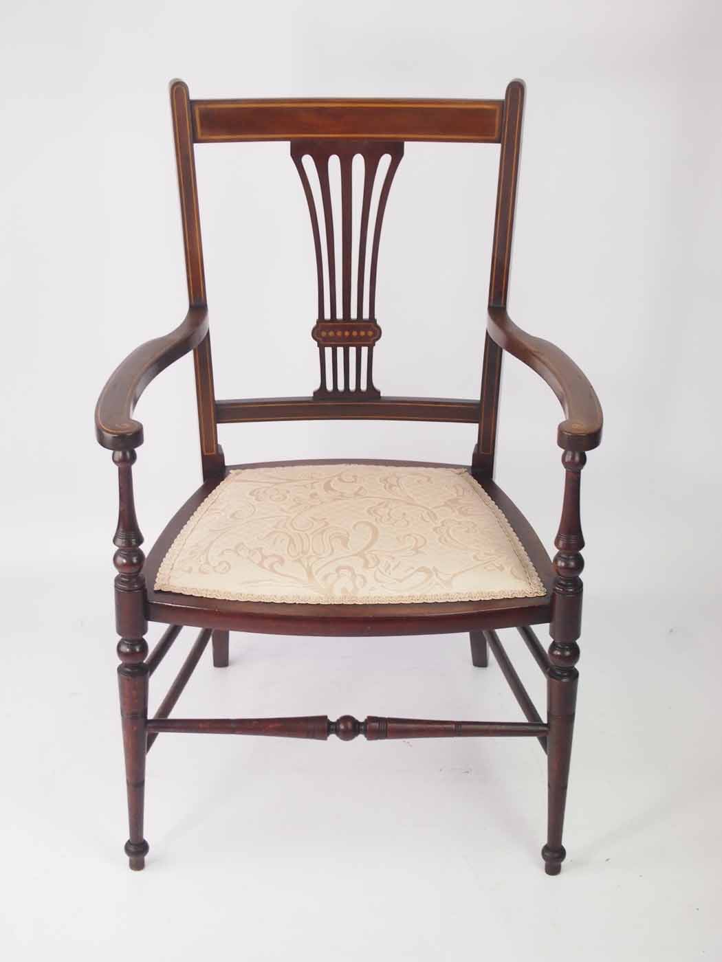Small Edwardian Open Armchair or Bedroom Chair (1 of 1) Small Edwardian Open Armchair or Bedroom Chair (1 of 1)