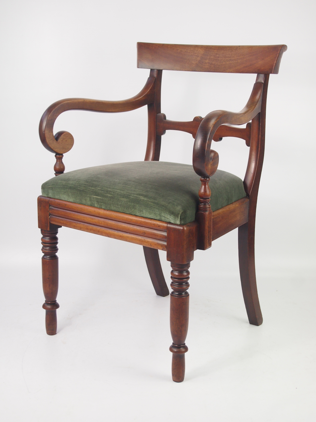 Antique Victorian Mahogany Open Armchair or Desk Chair (1 of 1) Antique Victorian Mahogany Open Armchair or Desk Chair (1 of 1)