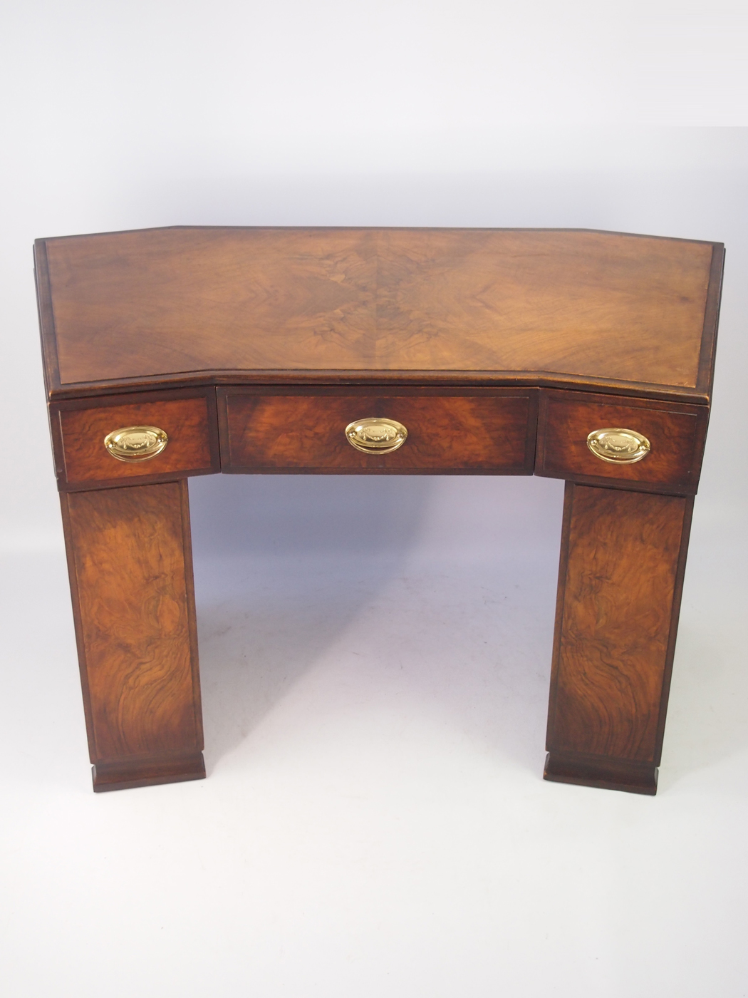 Small Art Deco Walnut Desk with Bookcase Sides (1 of 1) Small Art Deco Walnut Desk with Bookcase Sides (1 of 1)