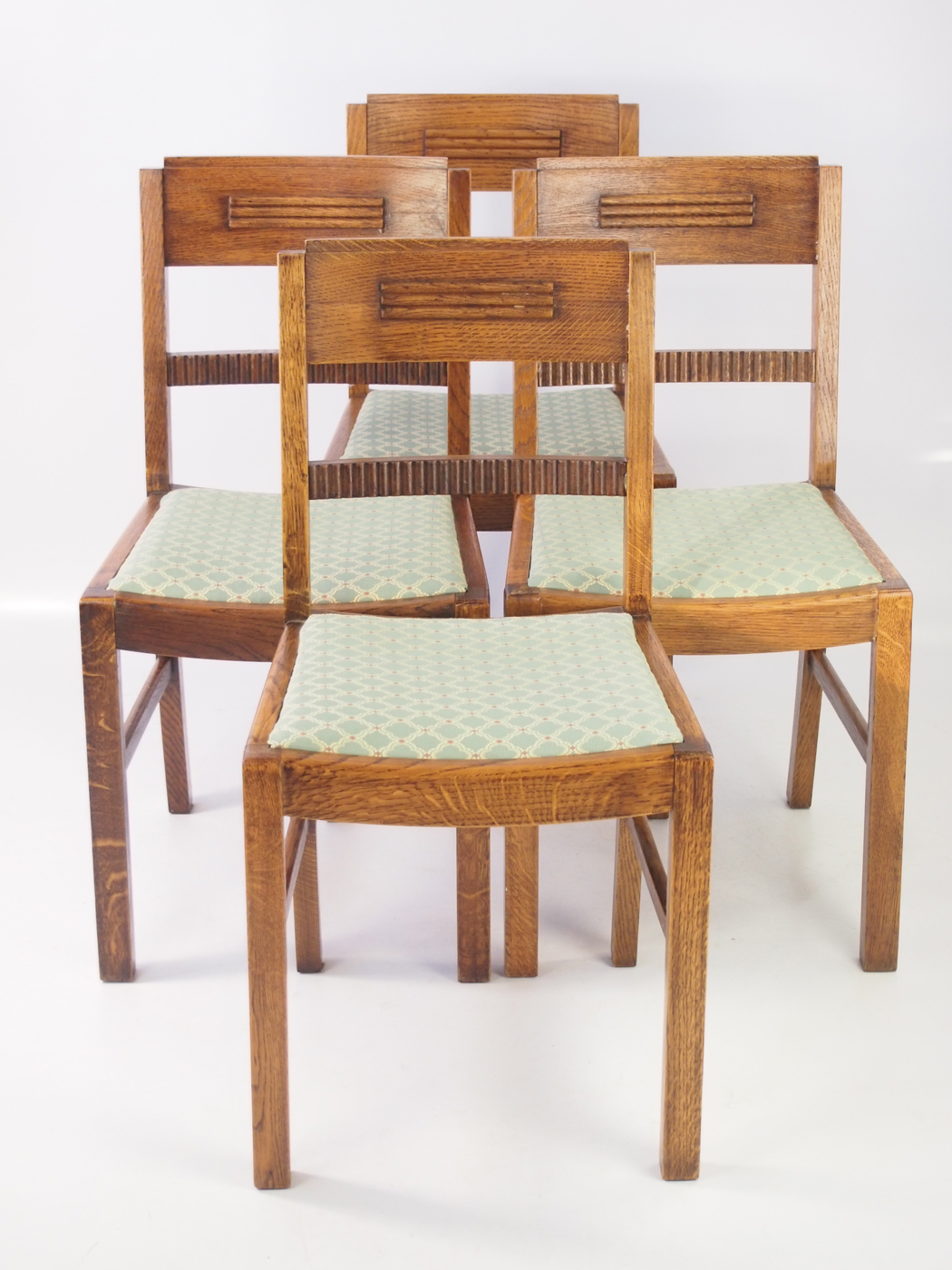 Set of 4 Art Deco Oak Dining Chairs (1 of 1) Set of 4 Art Deco Oak Dining Chairs (1 of 1)