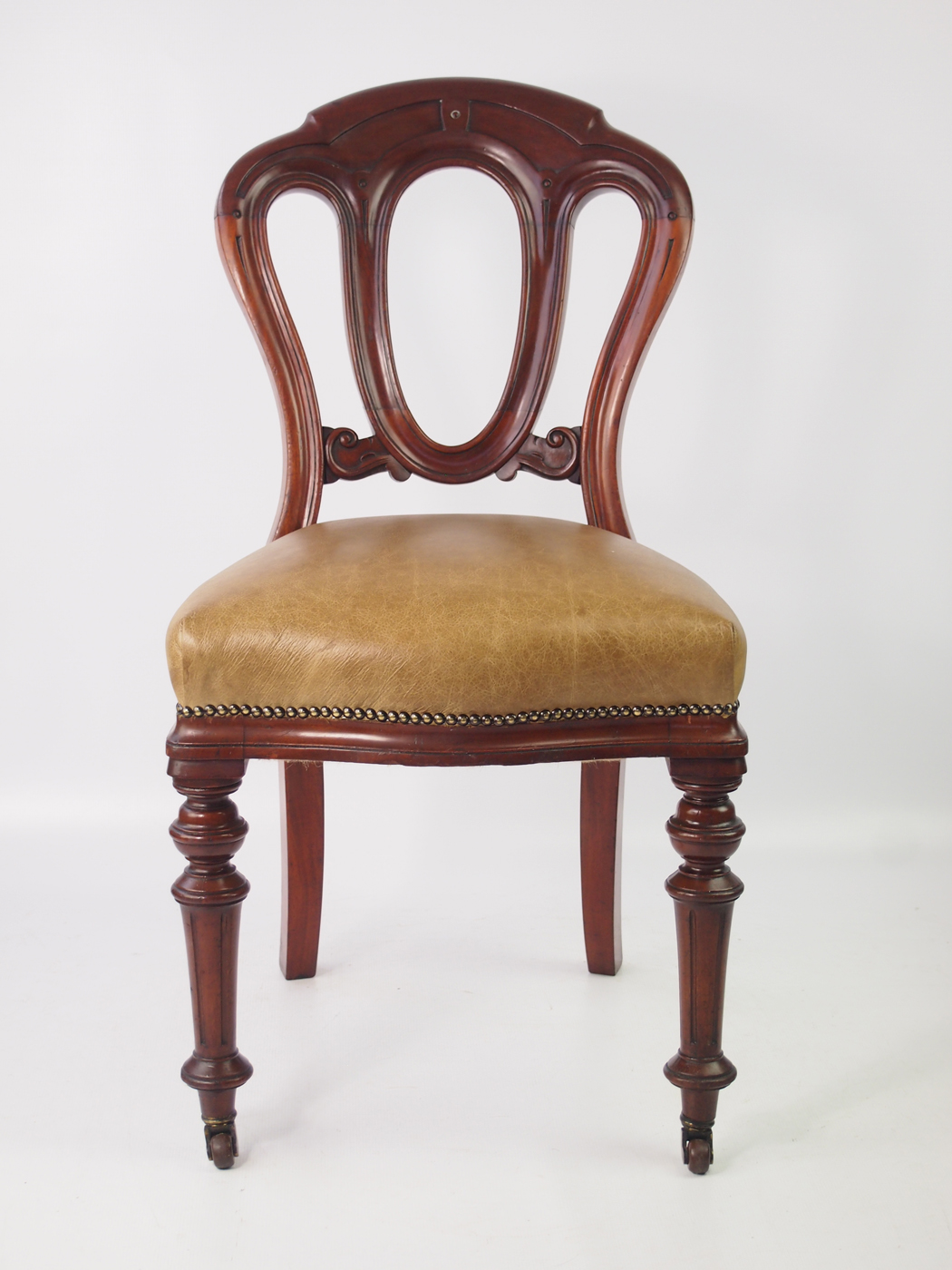 Antique Victorian Mahogany & Leather Desk Chair (1 of 1) Antique Victorian Mahogany & Leather Desk Chair (1 of 1)