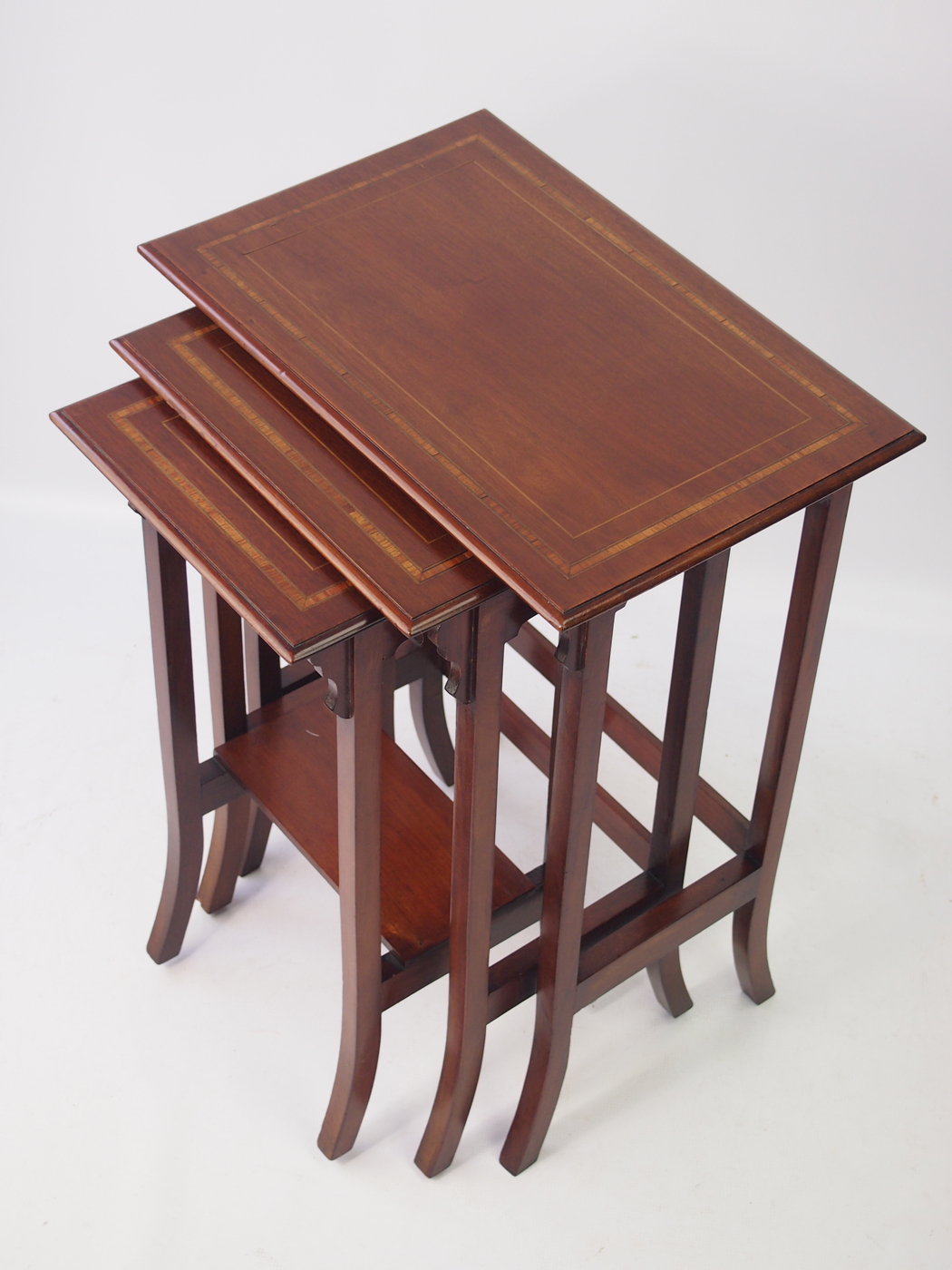 Small Edwardian Inlaid Mahogany Nest of Tables (1 of 1) Small Edwardian Inlaid Mahogany Nest of Tables (1 of 1)