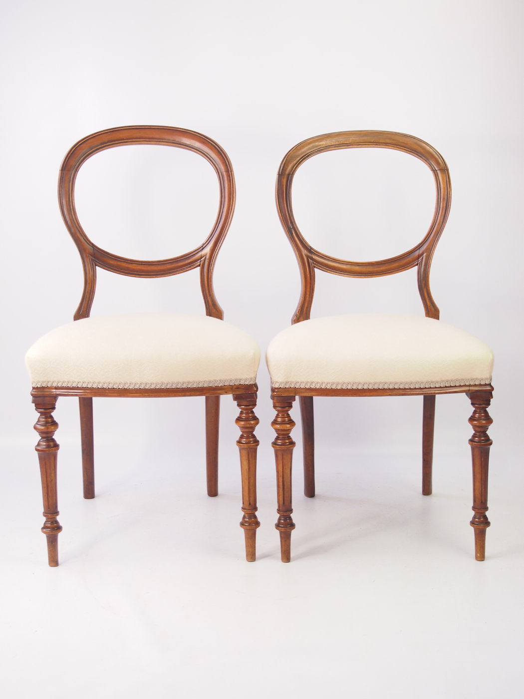 Pair of Victorian Walnut Balloon Back Chairs (1 of 1) Pair of Victorian Walnut Balloon Back Chairs (1 of 1)