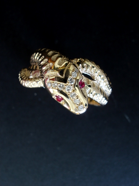 Diamond & Ruby Snake Ring (1 of 1)