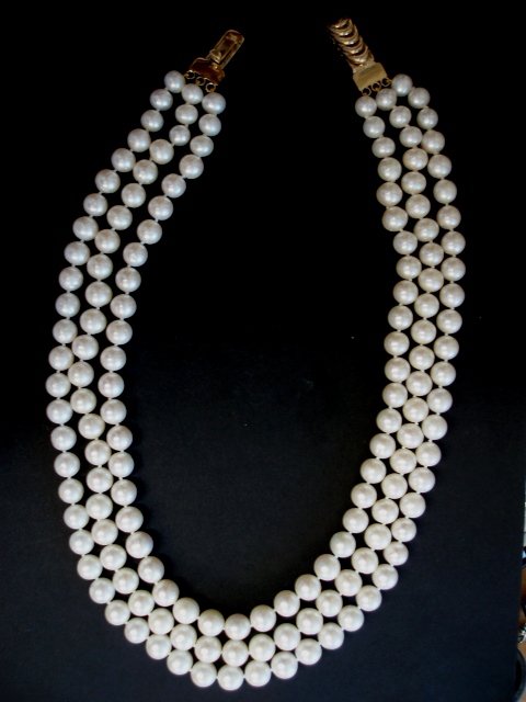 Japanese Three Row Cultured Pearls (1 of 1)