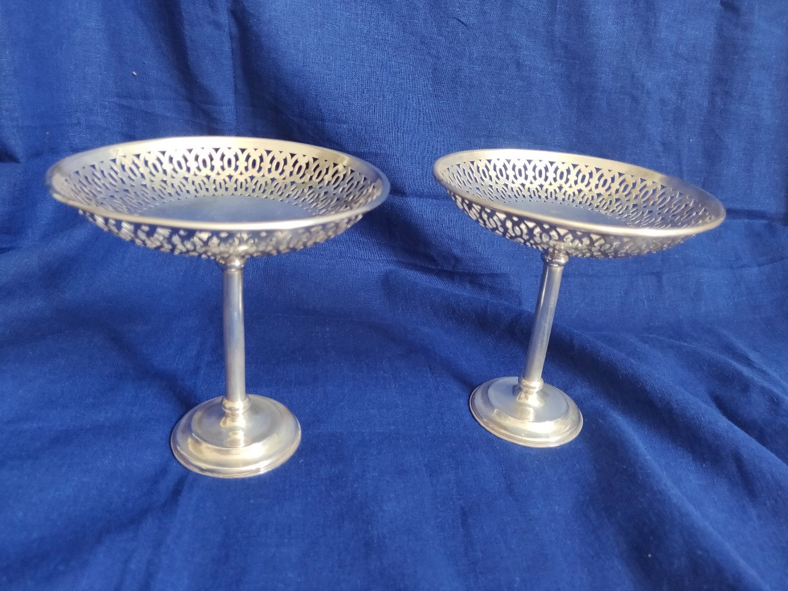 Antique Sterling Silver Pair Tazza Dishes, Chester by Cornelius Saunders & Francis Sheperd 1911 (1 of 9)