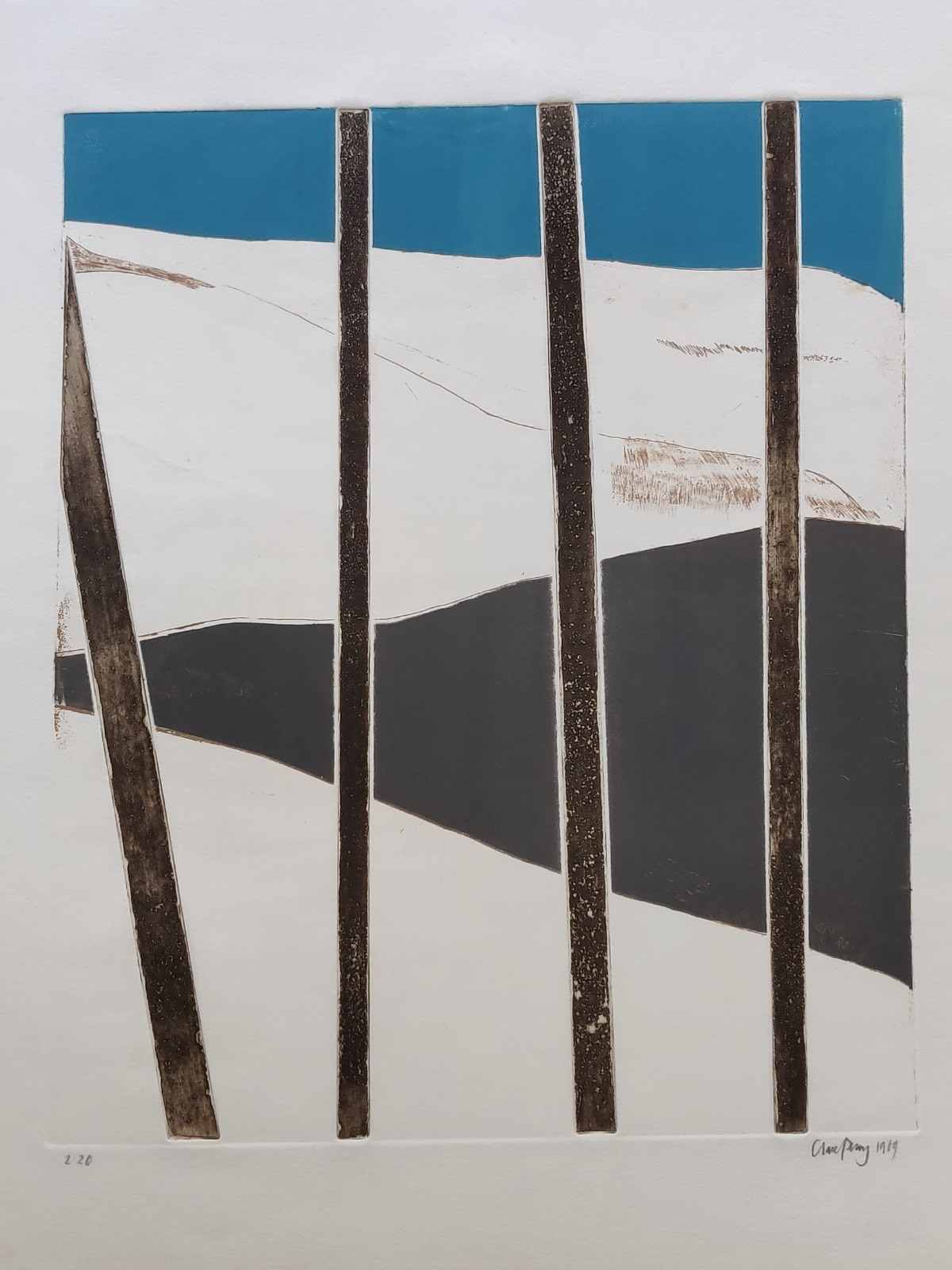 Original Colored Embossed Print Limited Edition 2/20 Signed by Clare Perry, 1989 (1 of 7)