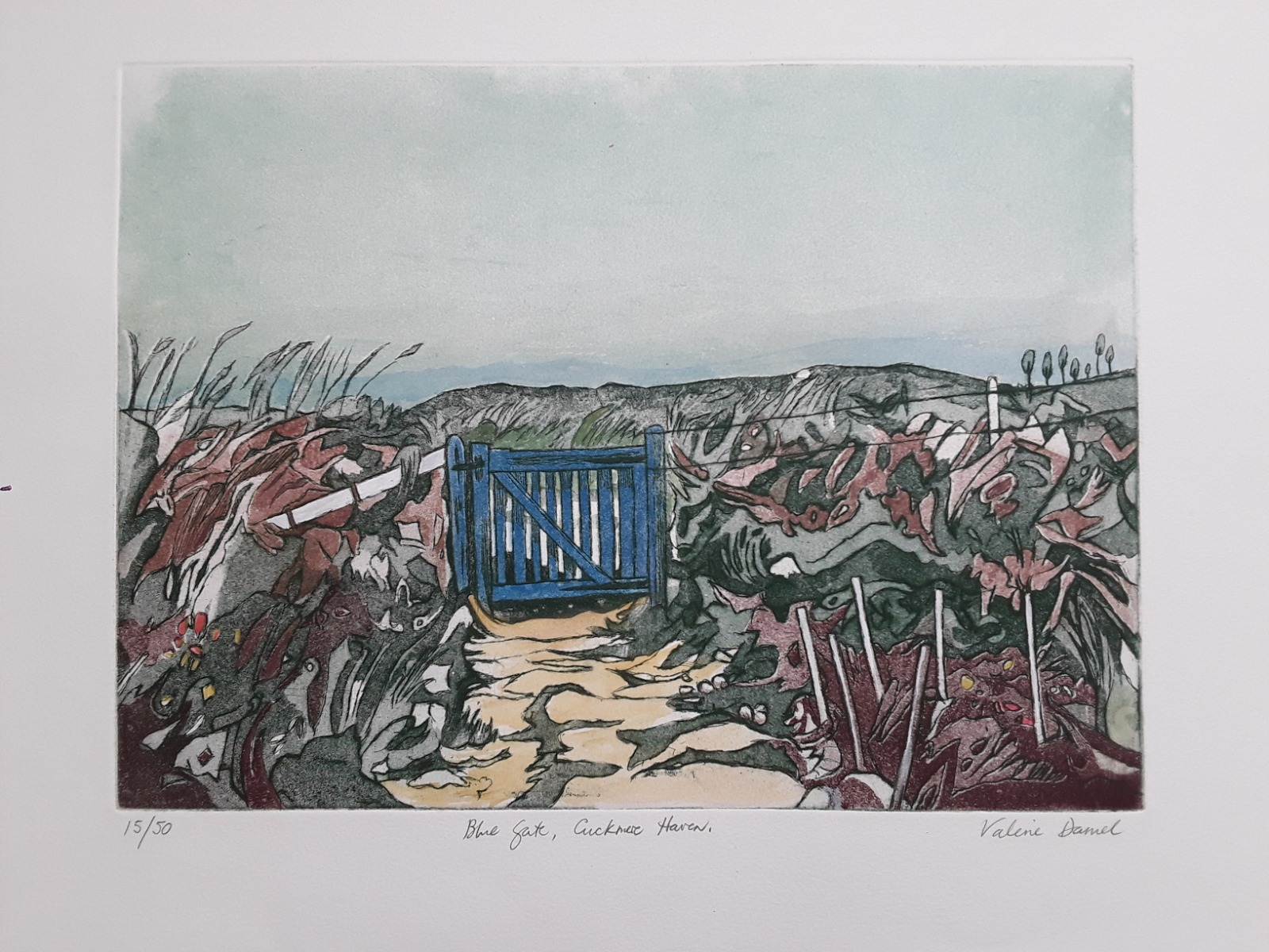 Original Limited Edition 15/50 Etching by Valerie E.Daniel 'Blue Gate' (1 of 7)