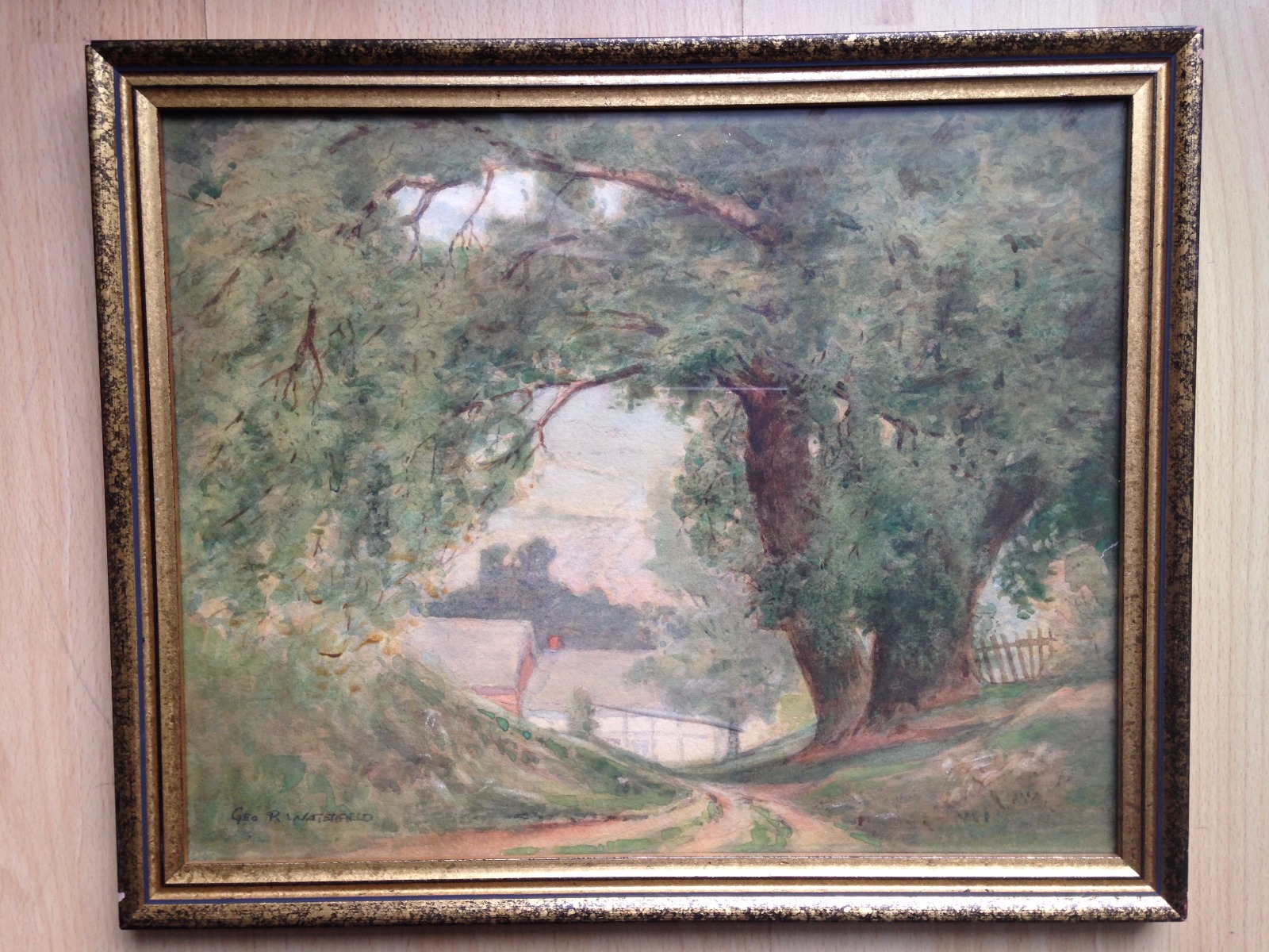 Original Watercolor Painting Landscape by George R. Waterfield 1930s (1 of 10)