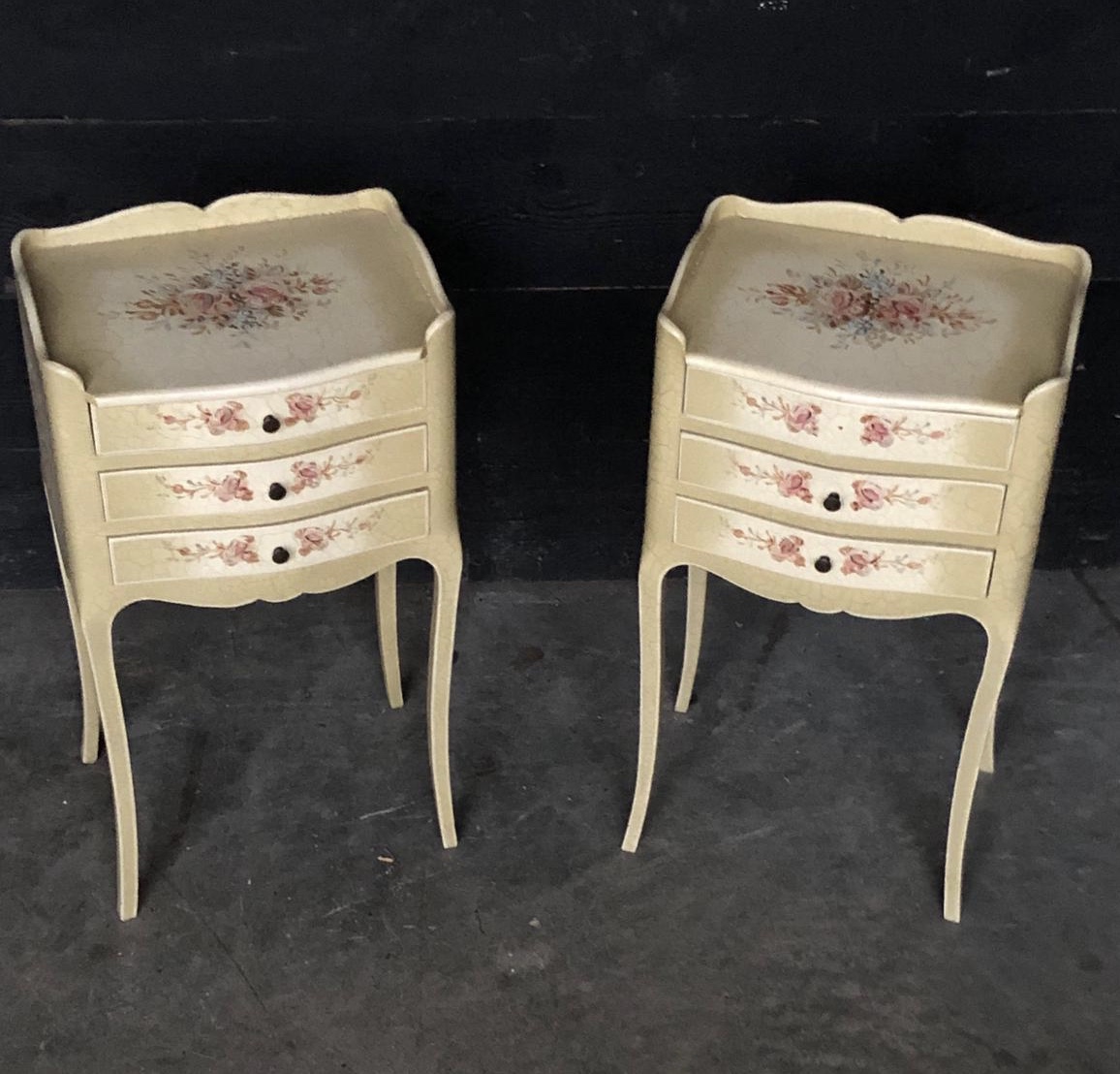 Pair of French Decorated Bedside Drawers C.1920 (1 of 1) Pair of French Decorated Bedside Drawers C.1920 (1 of 1)