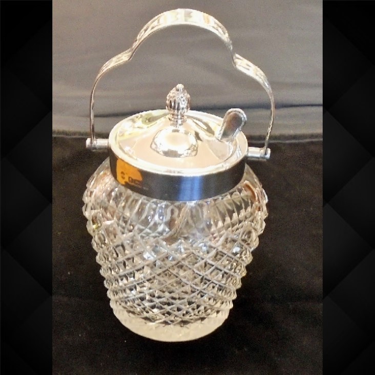 Silver Topped Cut Glass Preserve Jar (1 of 1)