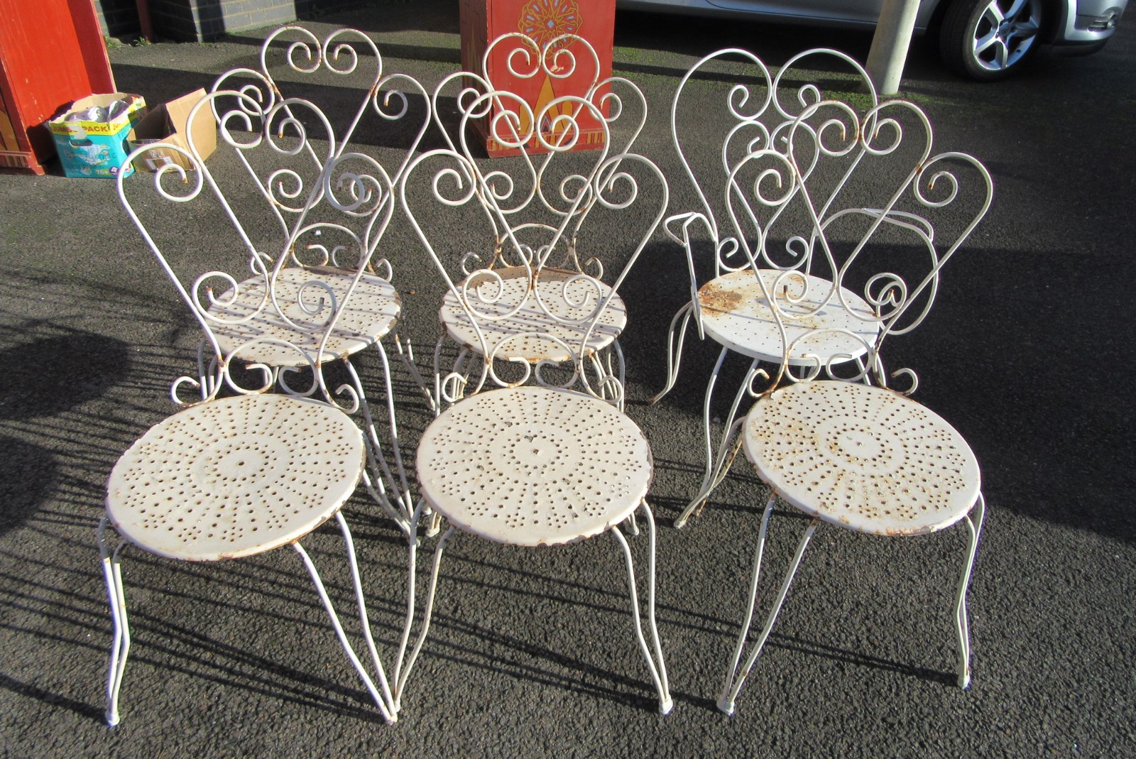 Set of Six 1950s French Garden Chairs (1 of 1)