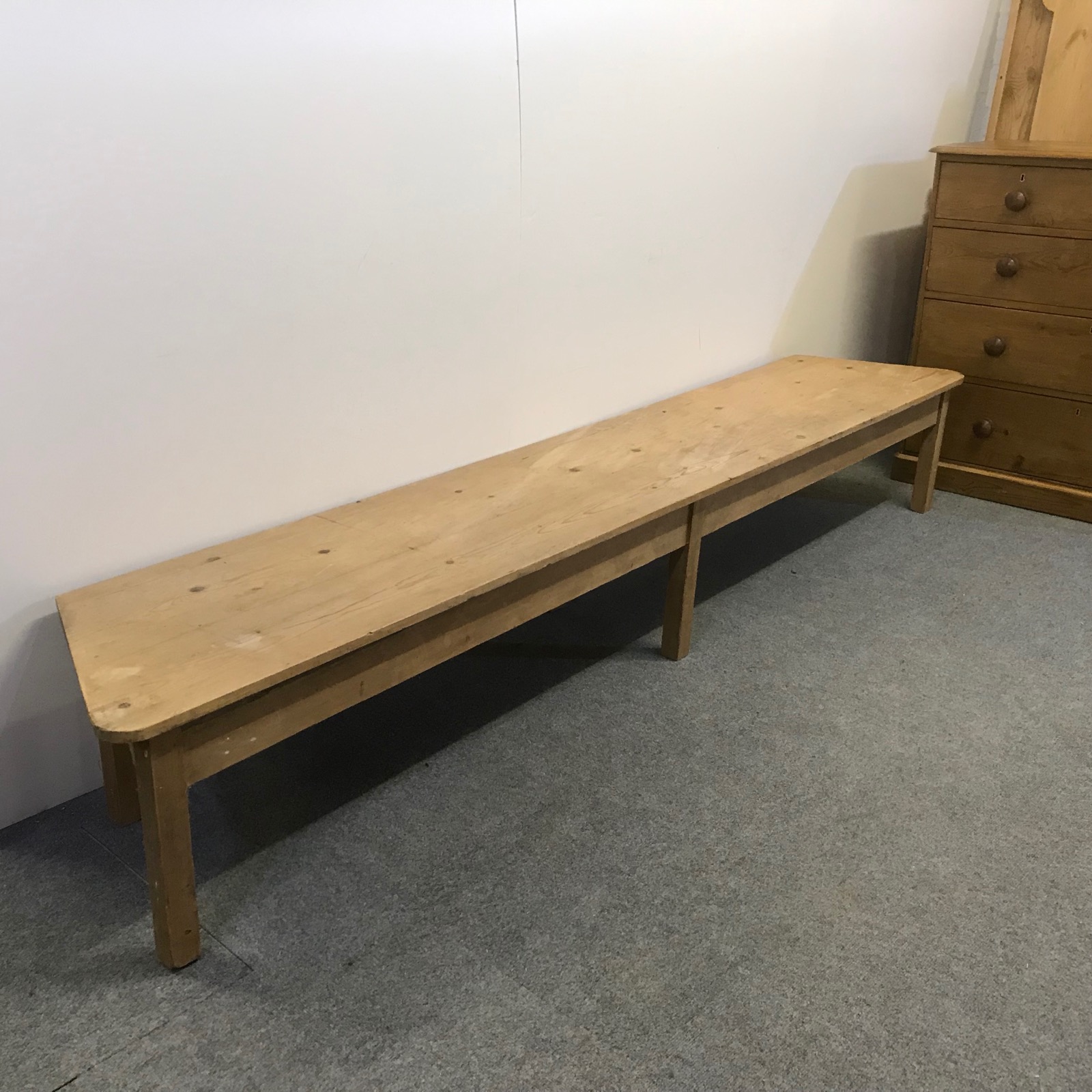 Long Old English Pine Bench c.1920 (1 of 5) Long Old English Pine Bench c.1920 (1 of 5)