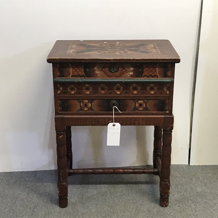 Old Swedish Pine Folk Art Painted Bible Box on Stand (1 of 6) Old Swedish Pine Folk Art Painted Bible Box on Stand (1 of 6)