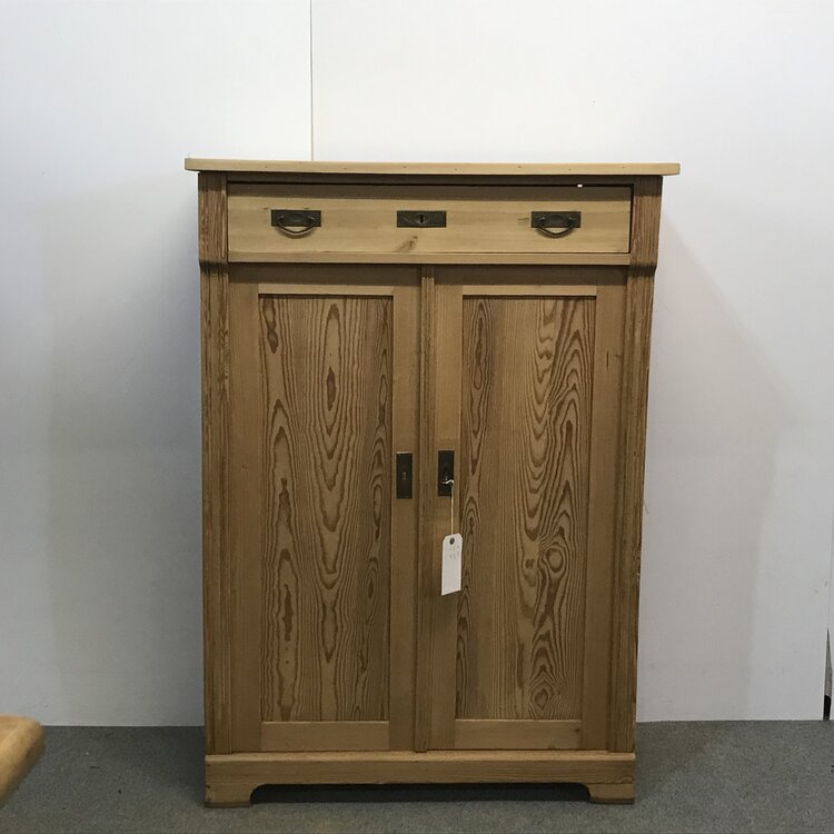 Tall Slim Antique Pine Cupboard with Top Drawer (1 of 1) Tall Slim Antique Pine Cupboard with Top Drawer (1 of 1)