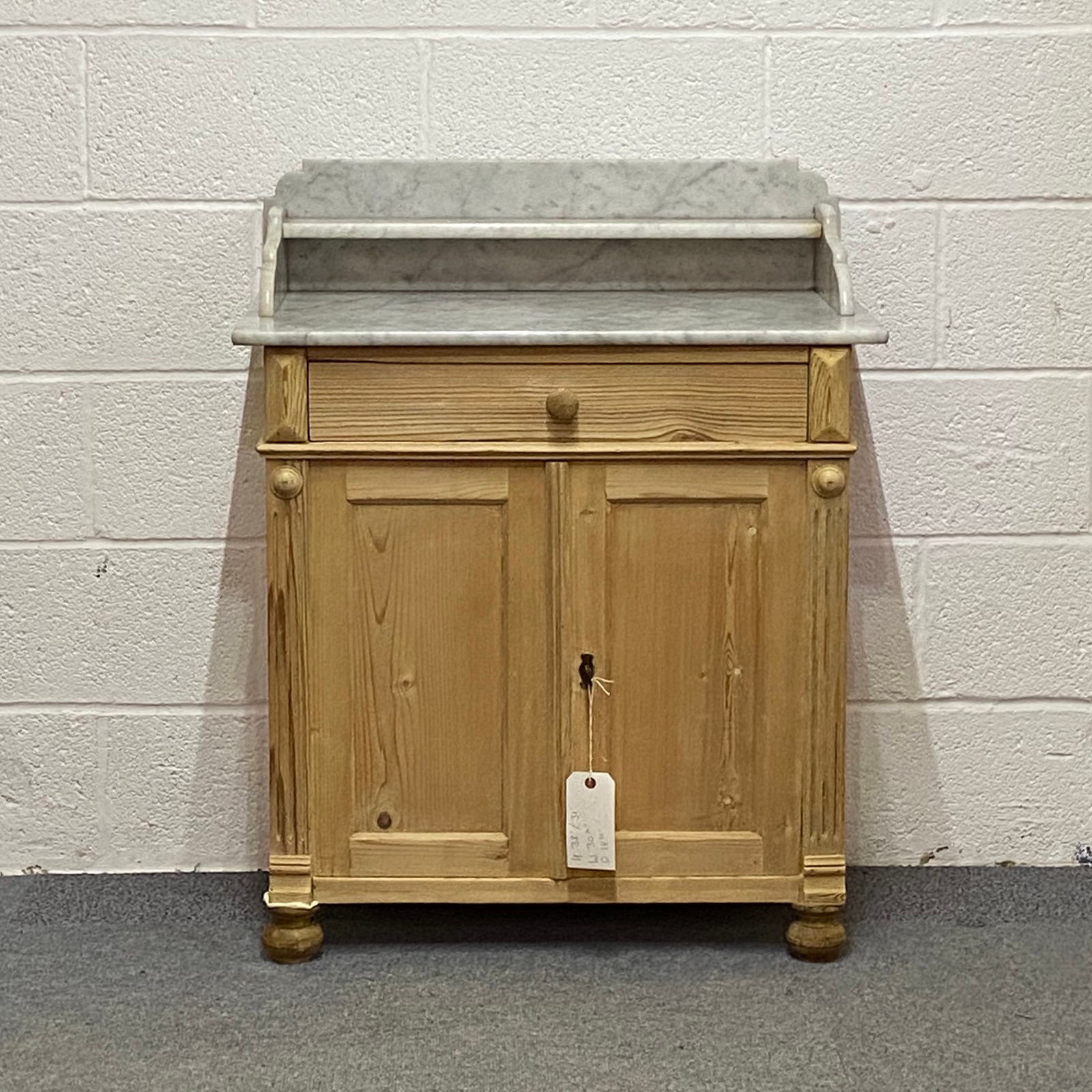 Antique Pine Wash Cupboard with Marble Top (1 of 1) Antique Pine Wash Cupboard with Marble Top (1 of 1)
