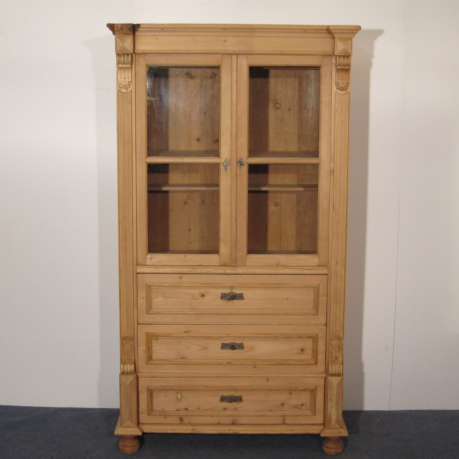 Large Solid Antique Glazed Cabinet c.1910 (1 of 1) Large Solid Antique Glazed Cabinet c.1910 (1 of 1)