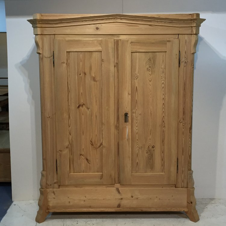 Large Antique Pine Double Wardrobe with Shoe Compartment (1 of 1) Large Antique Pine Double Wardrobe with Shoe Compartment (1 of 1)