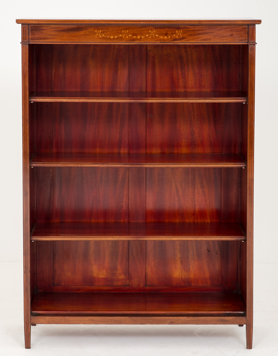 Victorian Mahogany Inlaid Open Bookcase (1 of 1) Victorian Mahogany Inlaid Open Bookcase (1 of 1)
