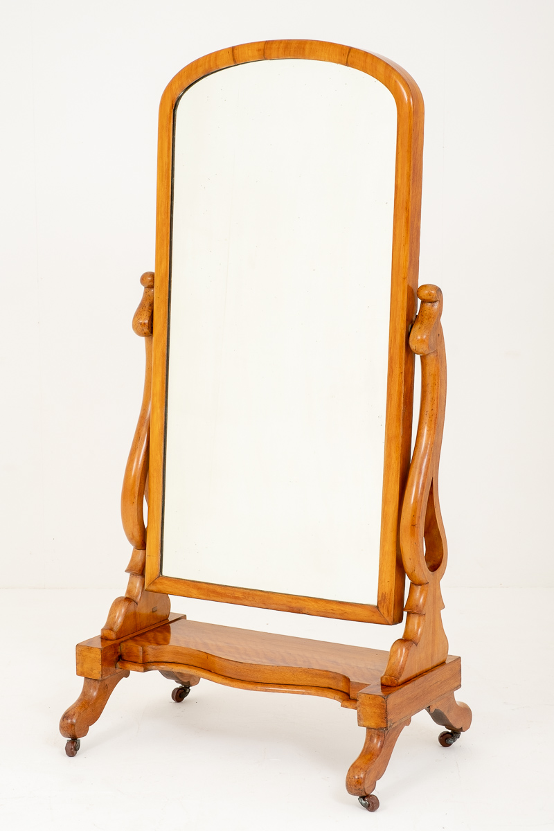 Victorian Satin Birch Cheval Mirror (1 of 1) Victorian Satin Birch Cheval Mirror (1 of 1)