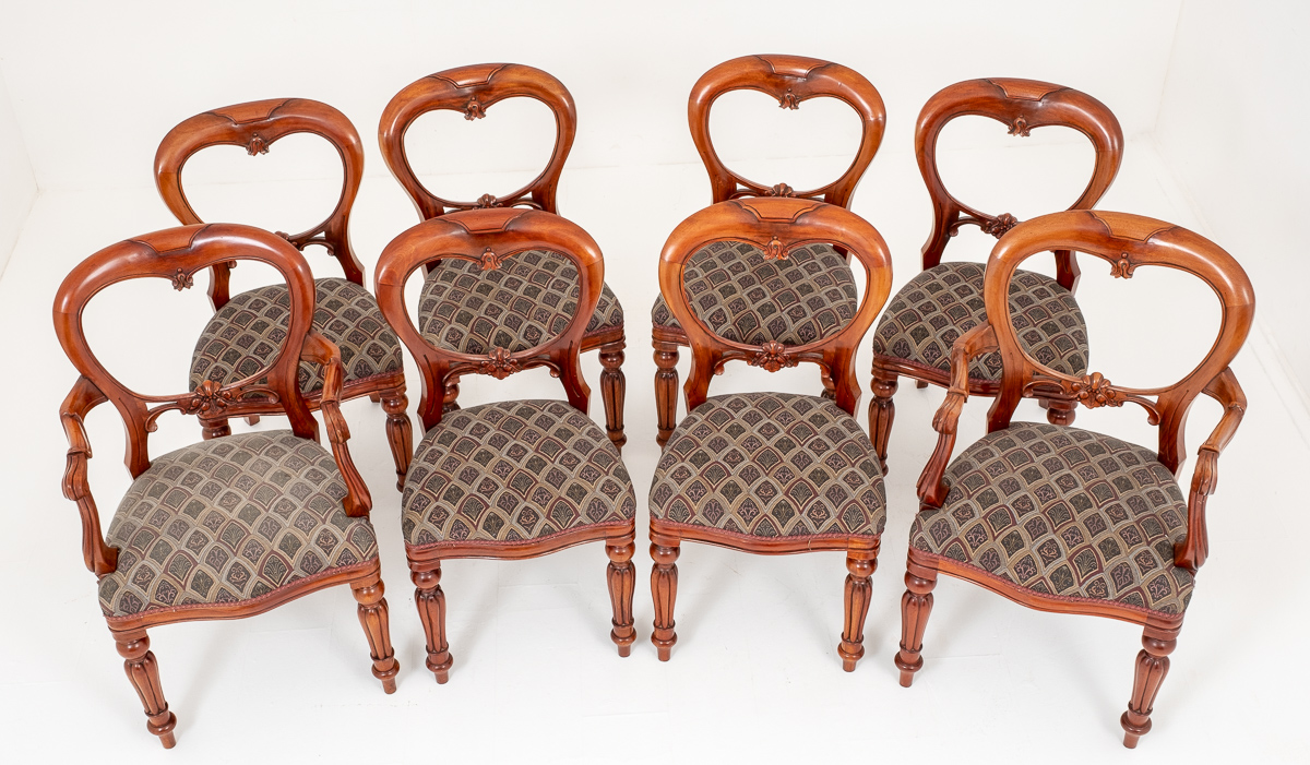 Set of 8 Mahogany Victorian Style Balloon Back Dining Chairs (1 of 15) Set of 8 Mahogany Victorian Style Balloon Back Dining Chairs (1 of 15)