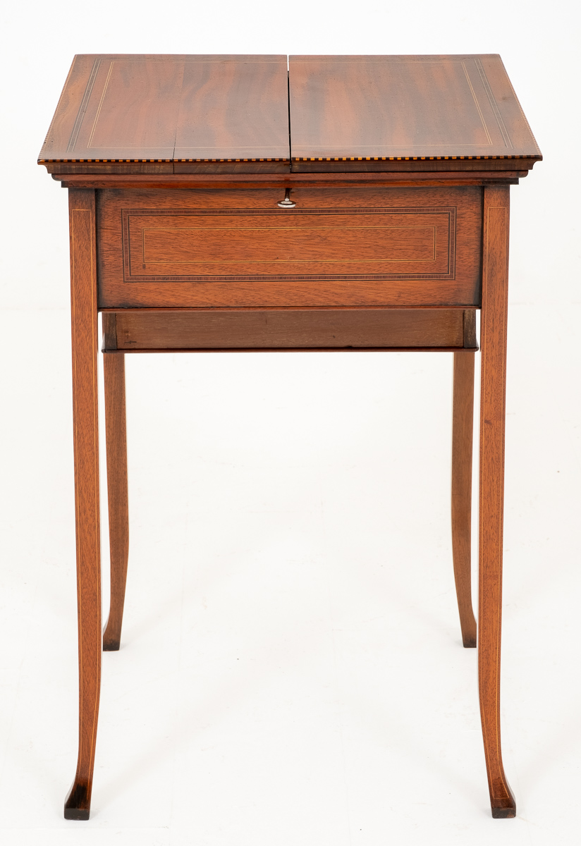Elegant Mahogany Sheraton Revival Pop-up Writing Table (1 of 11)