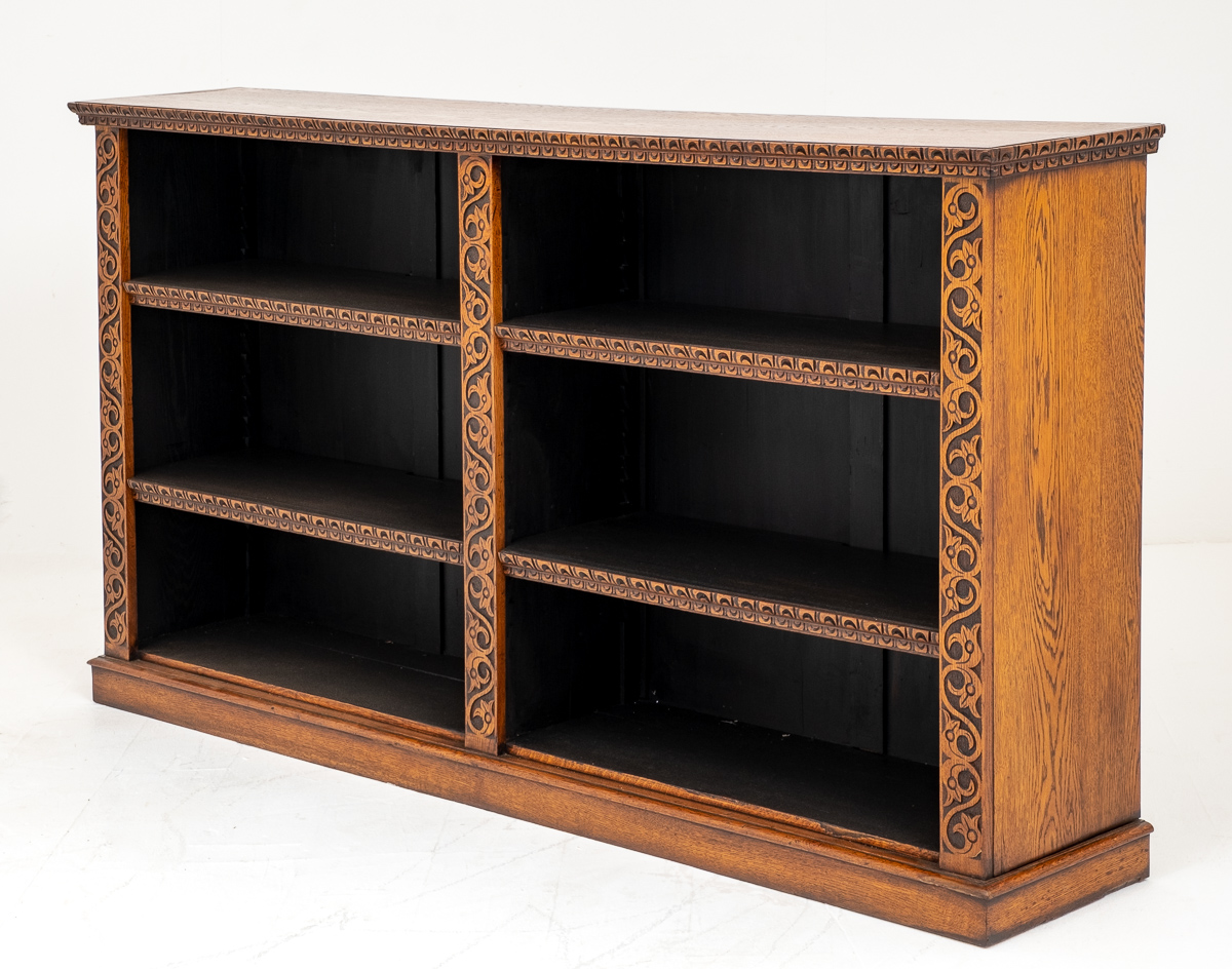 Victorian Carved Oak Double Open Bookcase (1 of 1) Victorian Carved Oak Double Open Bookcase (1 of 1)