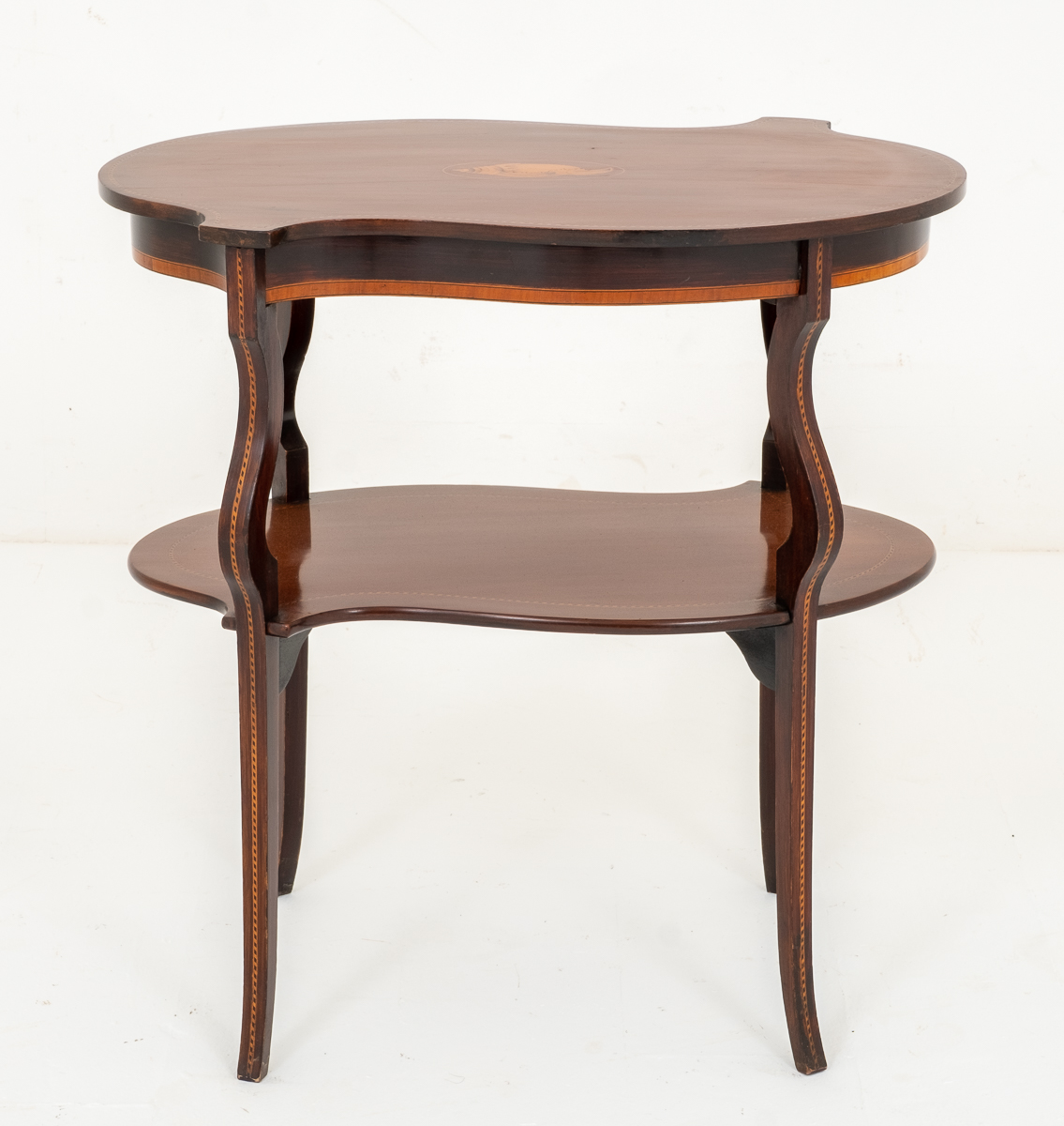 Sheraton Revival Mahogany Shaped Occasional Table c.1900 (1 of 8)