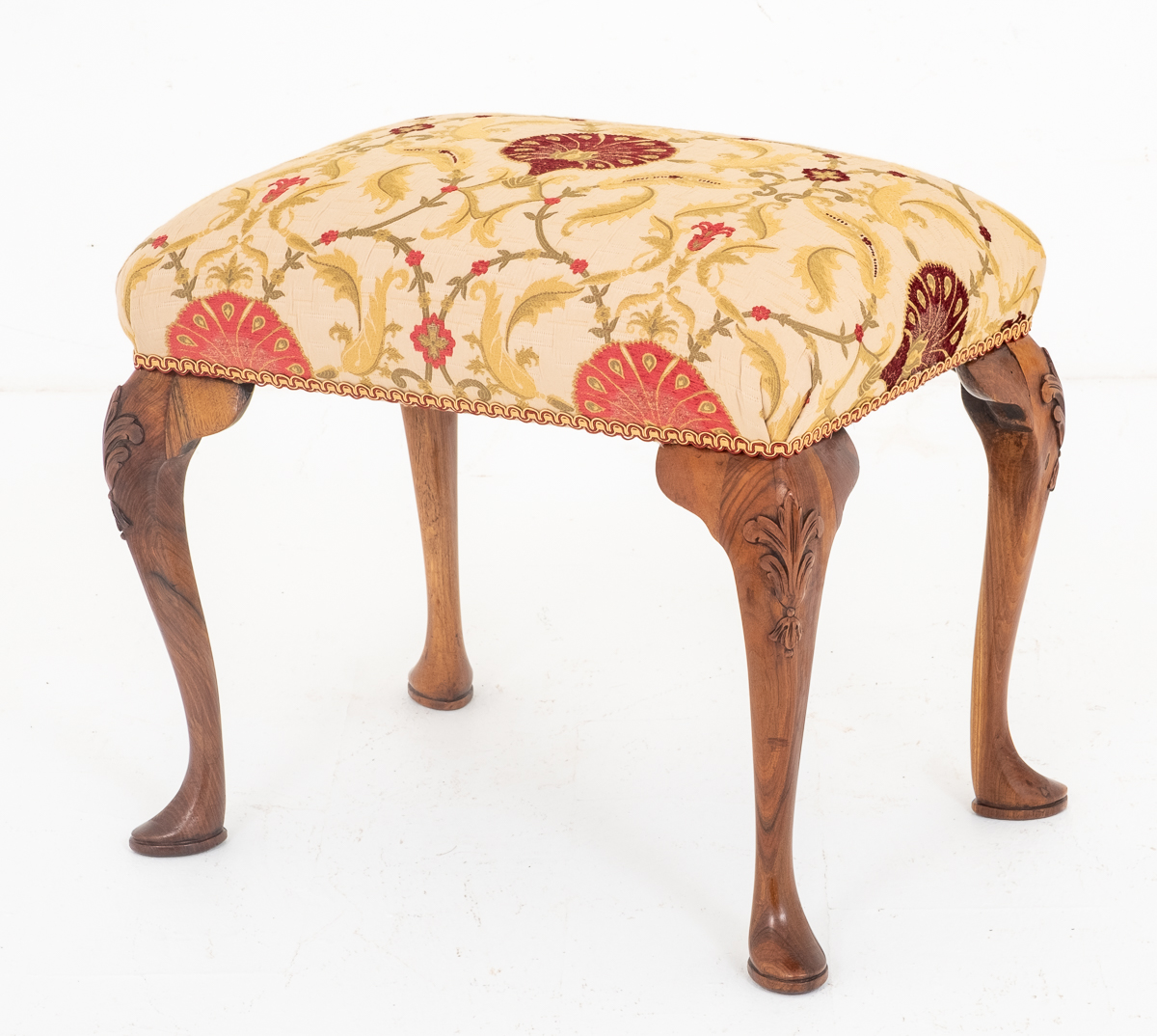Pretty Queen Anne Style Stool c.1900 (1 of 5)