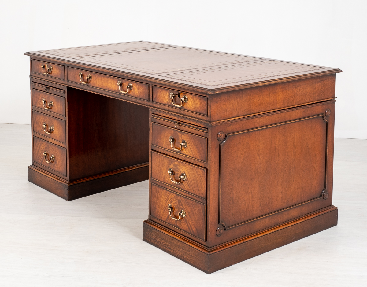 Mahogany 2 Pedestal Desk with Georgian Influences c.1920 (1 of 1) Mahogany 2 Pedestal Desk with Georgian Influences c.1920 (1 of 1)