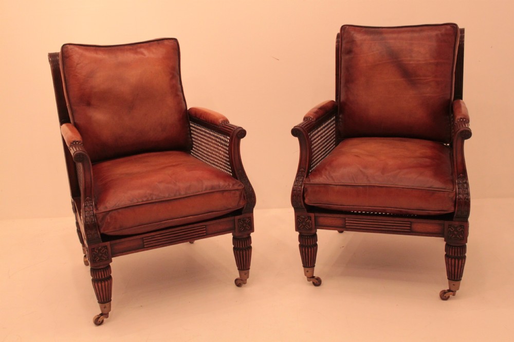 Superb Pair of Mahogany Bergere Chairs c.1930 (1 of 1) Superb Pair of Mahogany Bergere Chairs c.1930 (1 of 1)
