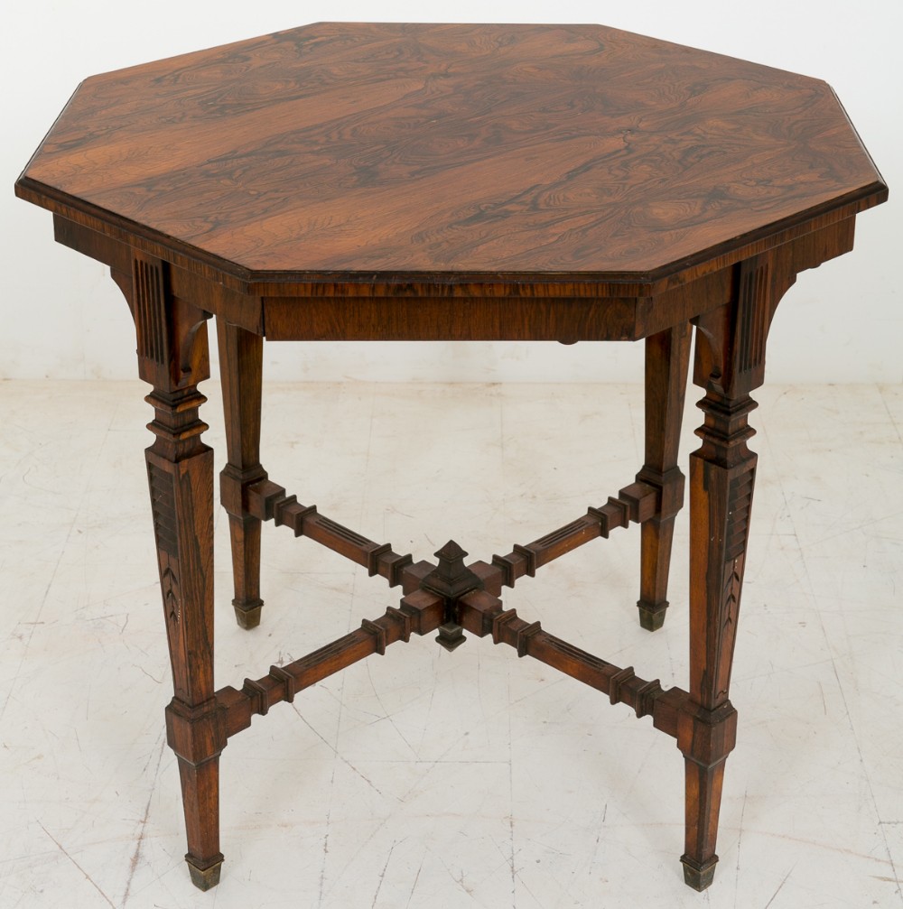 Late Victorian Rio Rosewood Octagonal Occasional Table (1 of 5)