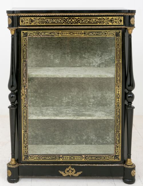 Ebonised Brass Inlaid Pier Cabinet c.1860 (1 of 1) Ebonised Brass Inlaid Pier Cabinet c.1860 (1 of 1)