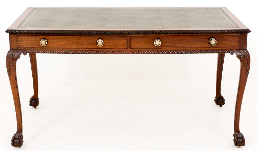 Mahogany 2 Drawer Writing Table in the Chippendale Style c.1920 (1 of 1) Mahogany 2 Drawer Writing Table in the Chippendale Style c.1920 (1 of 1)