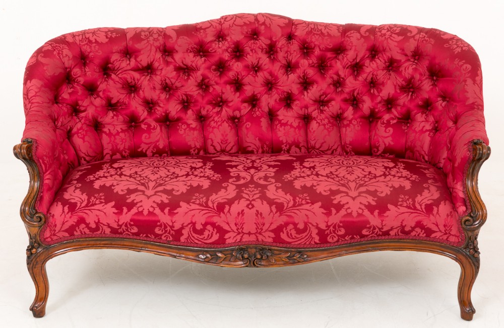 Pretty Victorian Walnut Deep Buttoned Settee (1 of 1) Pretty Victorian Walnut Deep Buttoned Settee (1 of 1)