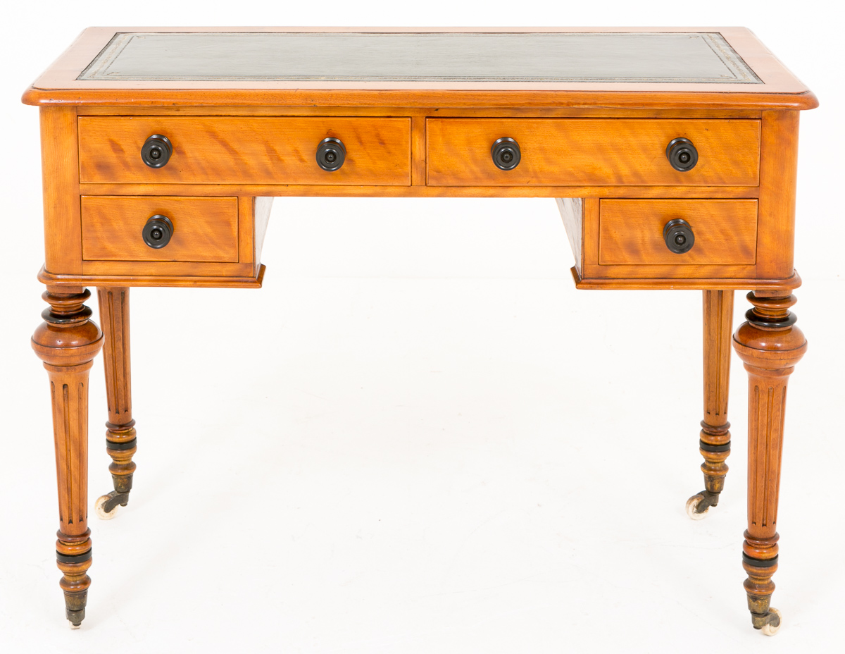 Victorian Satin Birch Writing Table (1 of 1) Victorian Satin Birch Writing Table (1 of 1)