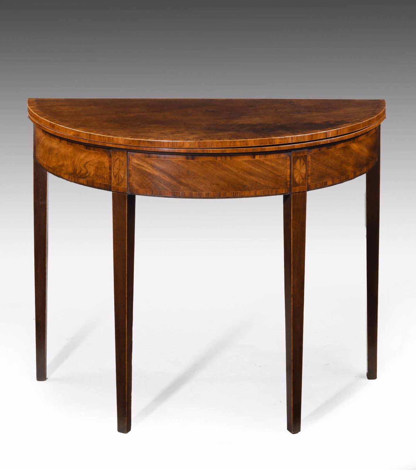 Sheraton Period Mahogany Demi-lune Tea Table c.1780 (1 of 1) Sheraton Period Mahogany Demi-lune Tea Table c.1780 (1 of 1)