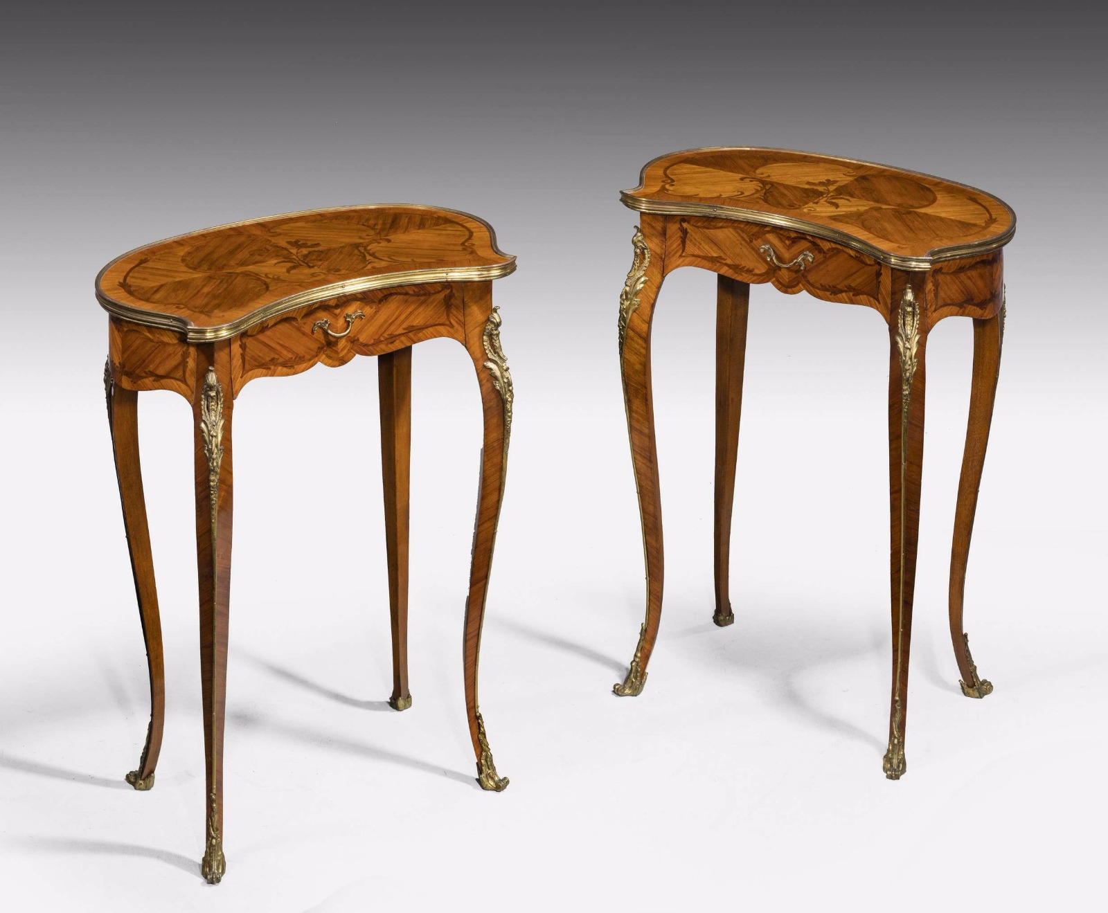 Pair of late 19th Century Kidney Shaped Occasional Tables (1 of 1) Pair of late 19th Century Kidney Shaped Occasional Tables (1 of 1)