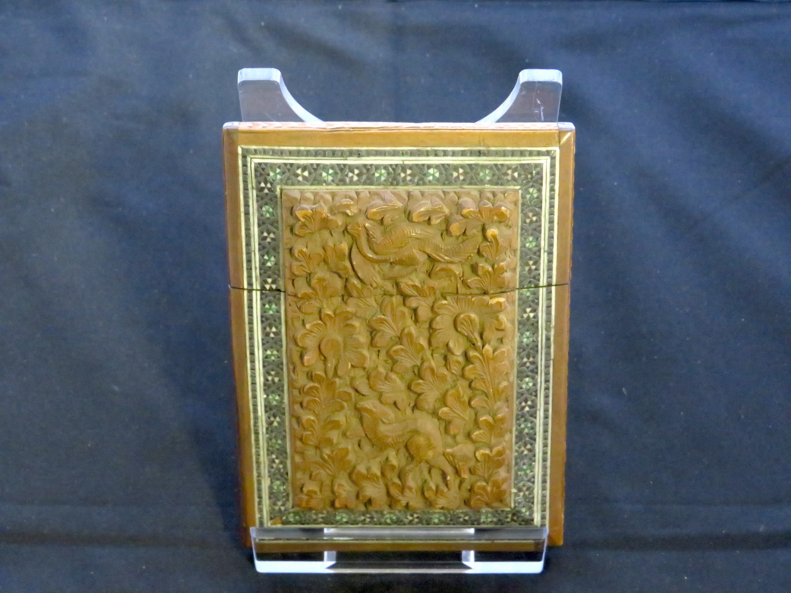 Indian Carved Wood Card Case, Damascened Metal, 19th Century (1 of 14) Indian Carved Wood Card Case, Damascened Metal, 19th Century (1 of 14)