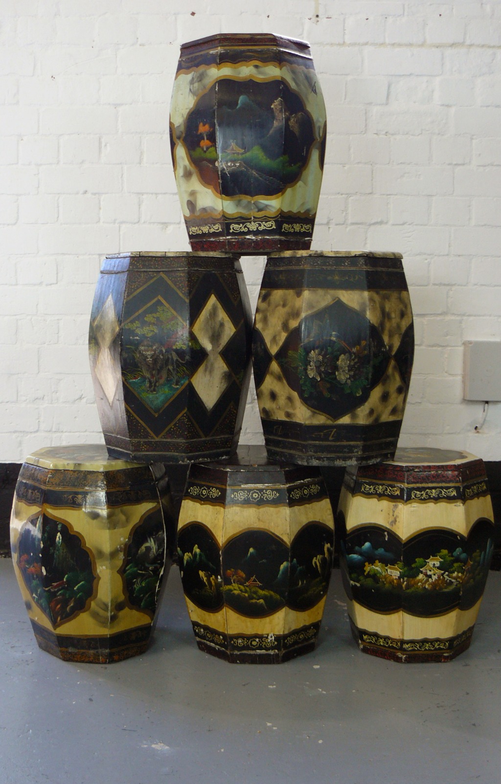 Vintage Oriental Octagonal Boxes with Lids - Great Side Tables We Have 4 Left (1 of 1) Vintage Oriental Octagonal Boxes with Lids - Great Side Tables We Have 4 Left (1 of 1)
