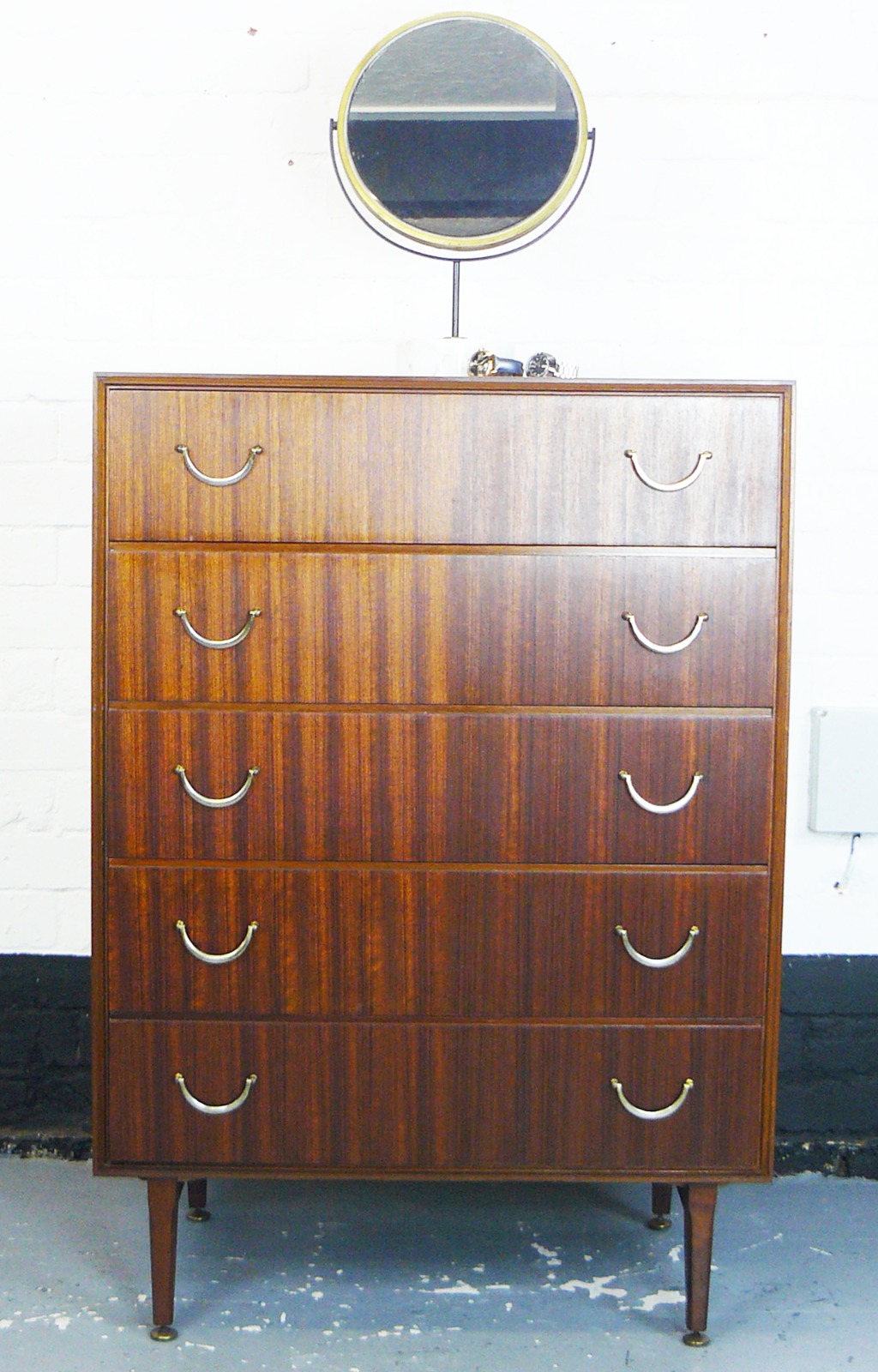 Vintage Mid Century Teak Tall Chest of Five Drawers by Meredew (1 of 1) Vintage Mid Century Teak Tall Chest of Five Drawers by Meredew (1 of 1)