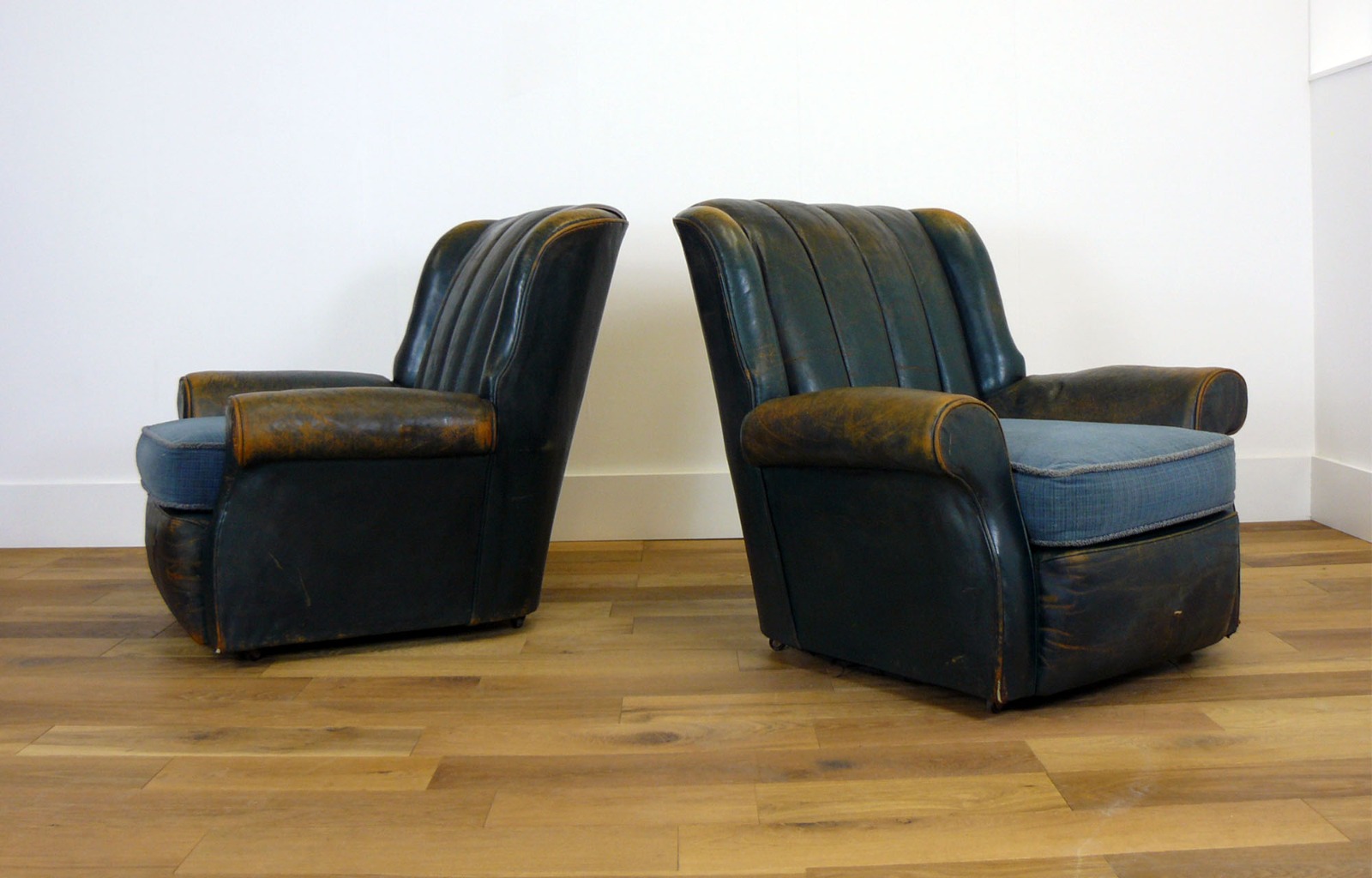 Early 1930s British Leather Club Wingback Armchairs We Have Two (1 of 1) Early 1930s British Leather Club Wingback Armchairs We Have Two (1 of 1)
