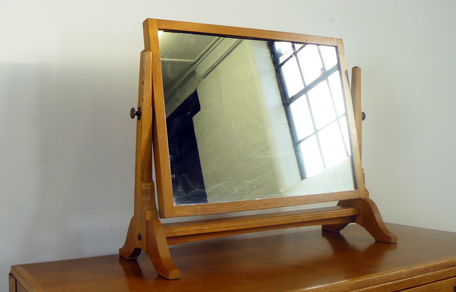 Vintage Mid-Century Oak Air Ministry Swing Mirror (1 of 8)